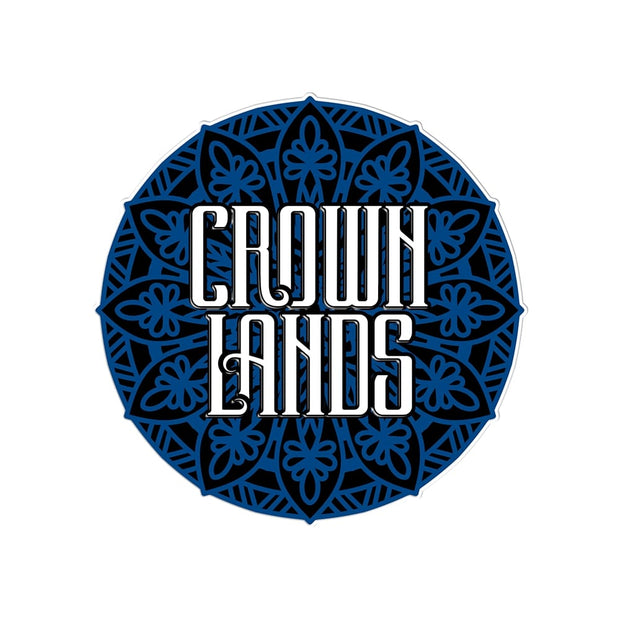 image for the Enamel pin featuring Crown Lands logo. Approximately 1.5" x 1.5"