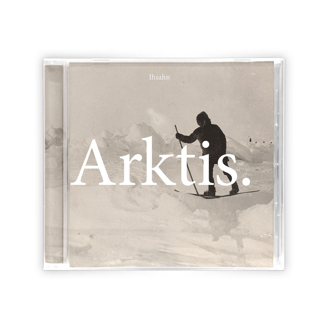 CD cover with a monochrome image of a person skiing and the name 'Arktis' prominently displayed.