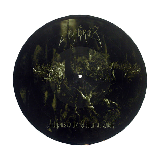 Emperor Anthem to the Welkin at Dusk Picture Disc vinyl lp. 140 gram vinyl picture disc LP. Album art and vinyl had the green very hard to tell what it is artwork. 