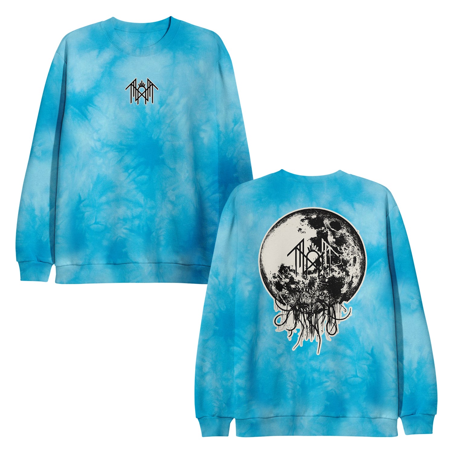 スウェット・トレーナー COVERNAT Small Authentic Dying Man to Man Sky Blue Multi Typographic T-Shirt Dark Navy - Covernat | 60% - Asian