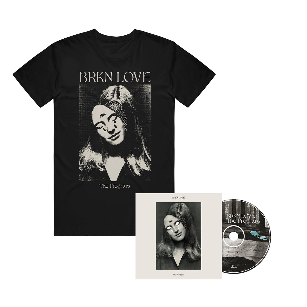 The BRKN Love album presale is here! Get the black tee, vinyl record, and The Program CD—each featuring the BRKN Love cover: a black-and-white photo of a woman with dark paint on her face and the title below.