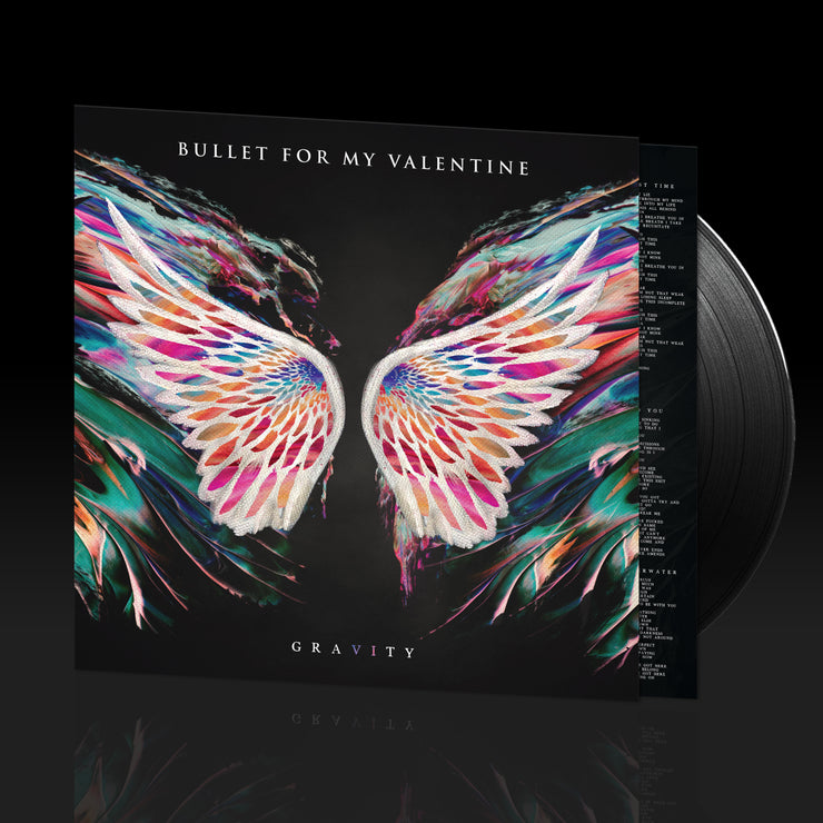 image for the Gravity Black Vinyl. cover is colorful wings