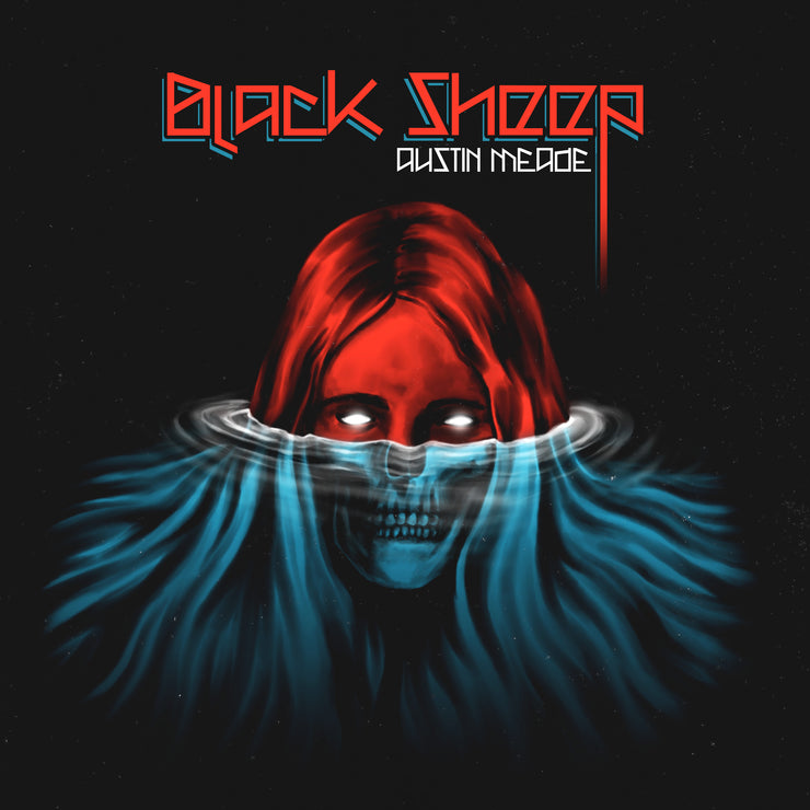 image of the cover for the Black Sheep CD. cover is a face half in water