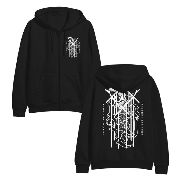 This Place Will Become Your Tomb Black Zip Up Hoodie