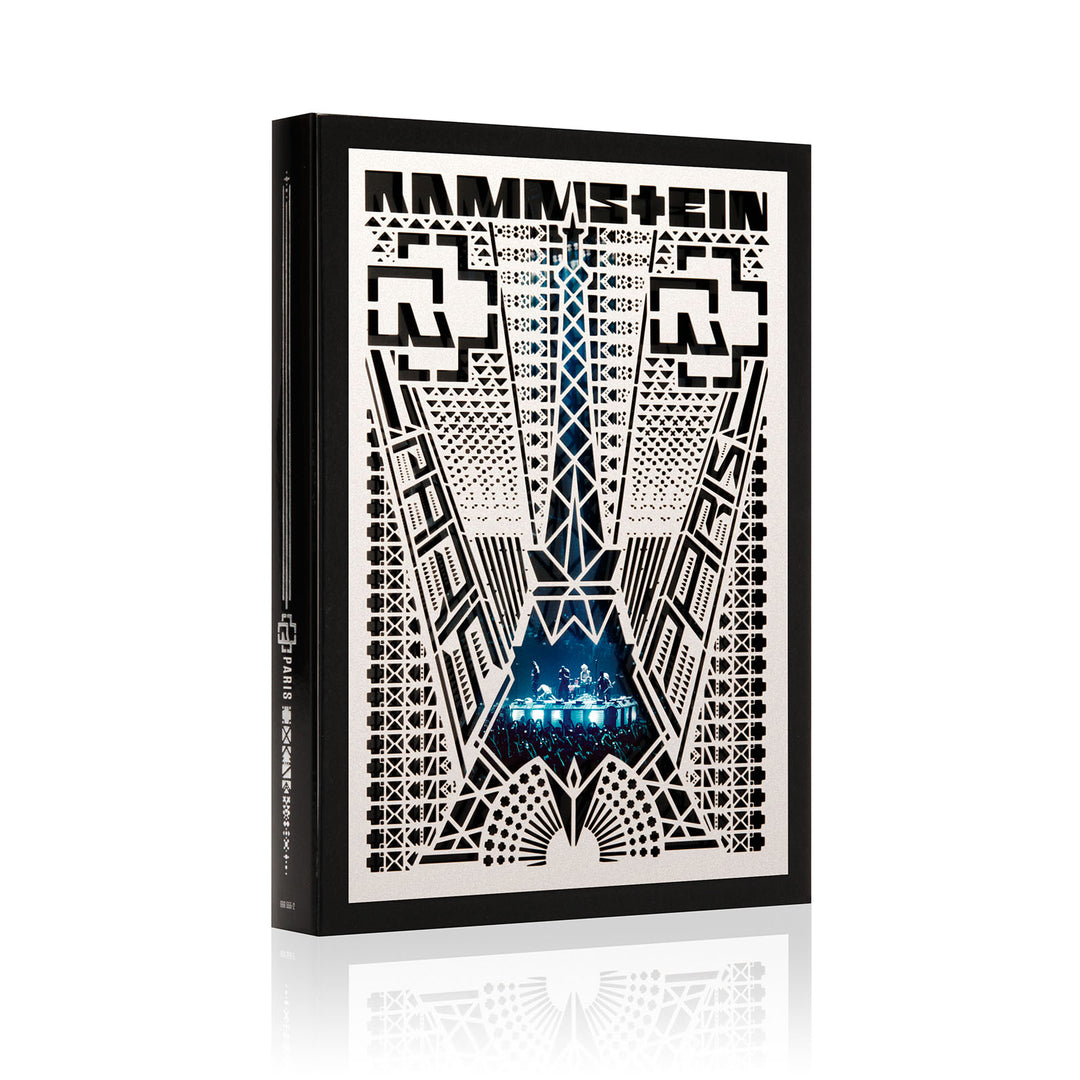 Limited edition 'Metal' fan edition of RAMMSTEIN's 'PARIS' album with laser-cut metal plate cover, including 2CD and Blu-Ray in a digi pack.