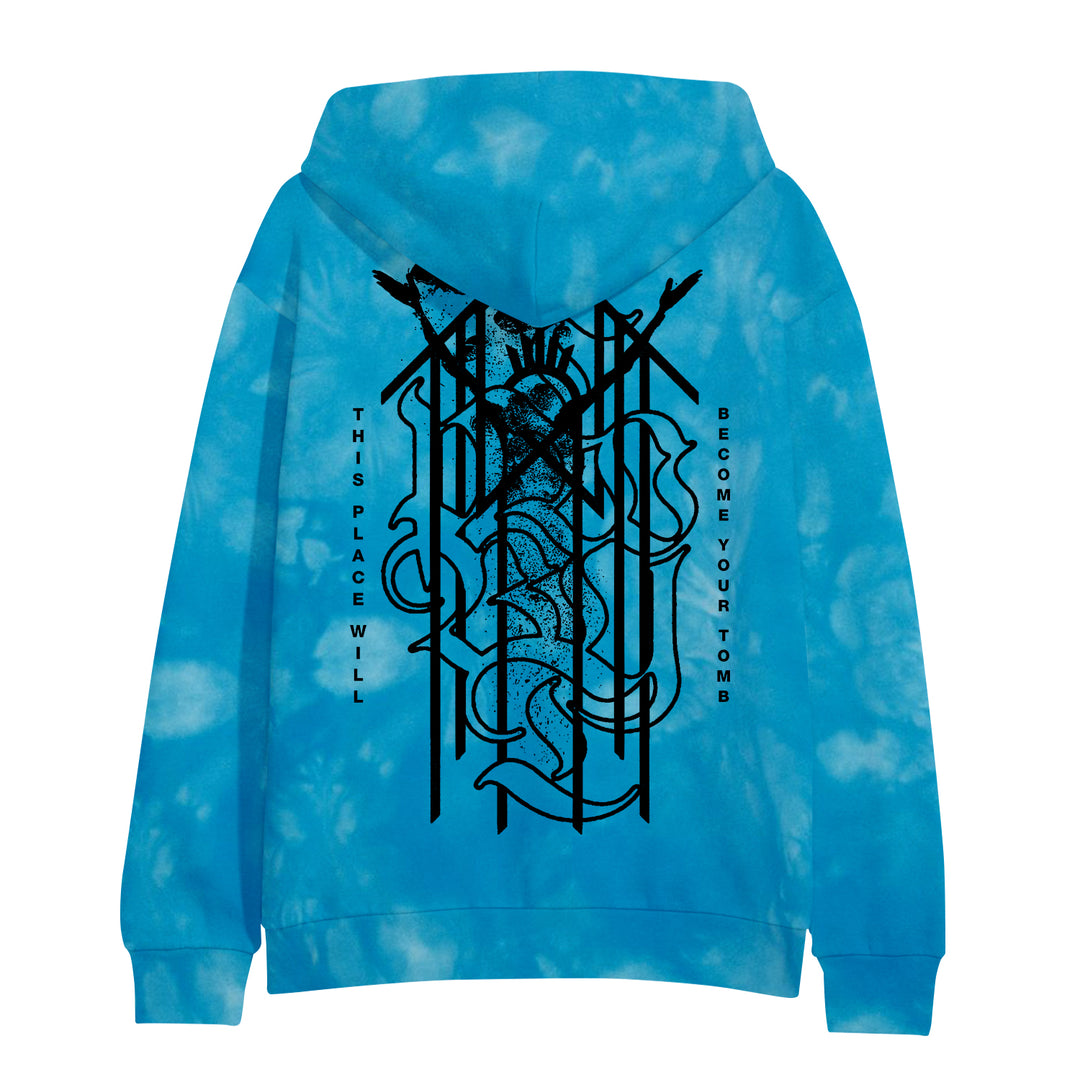 This Place Will Become Your Tomb Aqua Tie Dye Hoodie